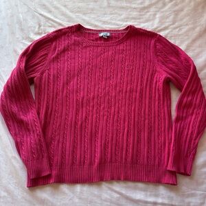 Women's Pink Cable Knit Sweater